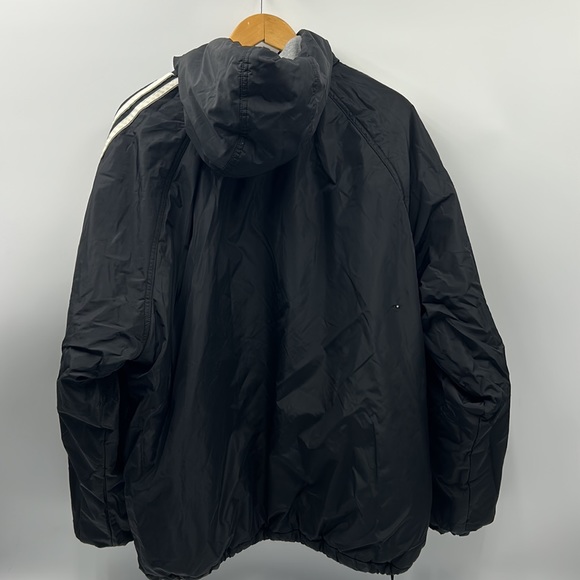 VINTAGE ADIDAS REVERSIBLE JACKET MENS SIZE XL FULL ZIP BLACK GRAY WHITE JACKET - Picture 5 of 13